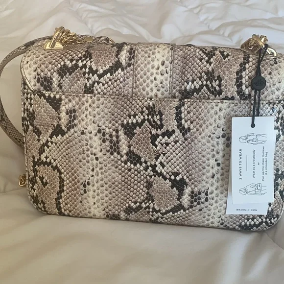 Brahmin Rosalie Beige Sandcastle Genuine Leather Crossbody - Picture 8 of 8